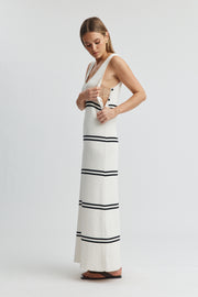 Maternity Resort Dress (Off White/Black Stripe) 6