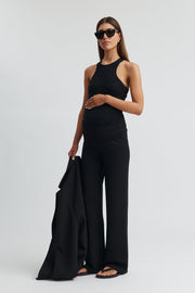 Maternity Rib Crop (Black) 1