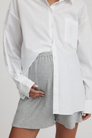 Maternity Rib Jersey Shorts (Grey) 1