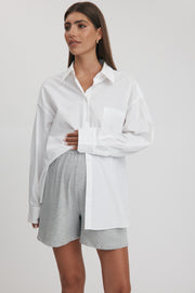 Maternity Rib Jersey Shorts (Grey) 4