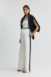Maternity Rib Knit Crop (Off White/Black) 4