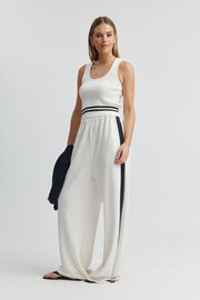 Maternity Rib Knit Crop (Off White/Black) 6