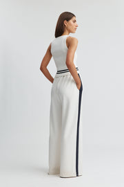 Maternity Rib Knit Crop (Off White/Black) 7