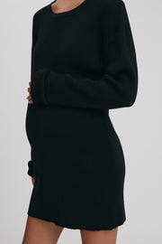 Maternity Rib Knit Mini Dress (Black) 6