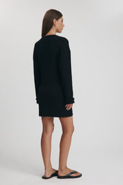 Maternity Rib Knit Mini Dress (Black) 7