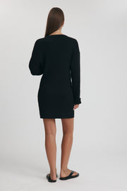 Maternity Rib Knit Mini Dress (Black) 8
