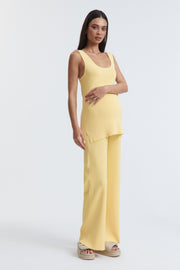 Maternity Rib Knit Tank Top (Lemon) 1