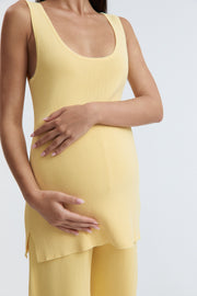 Maternity Rib Knit Tank Top (Lemon) 2