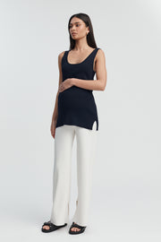 Maternity Rib Knit Tank Top (Navy) 1