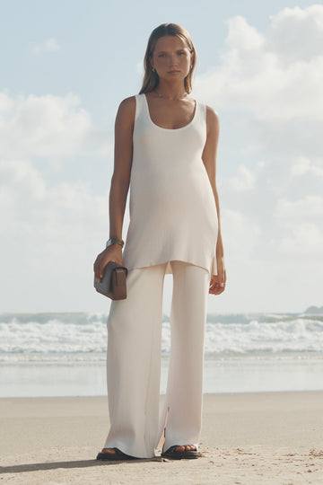 Maternity Rib Knit Tank Top (Petal) 1