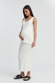 Maternity Rib Knit Tank Top (White) 1