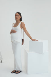 Maternity Rib Knit Tank Top (White) 7