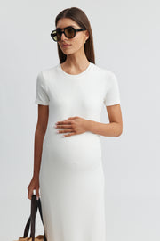 Maternity Rib Maxi Dress (Ivory) 2