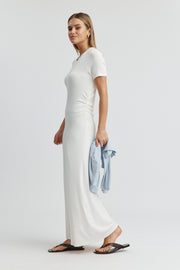 Maternity Rib Maxi Dress (Ivory) 3
