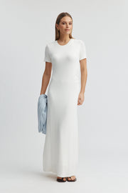 Maternity Rib Maxi Dress (Ivory) 6