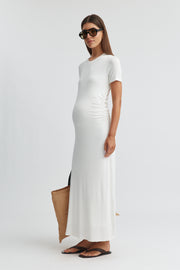 Maternity Rib Maxi Dress (Ivory) 7