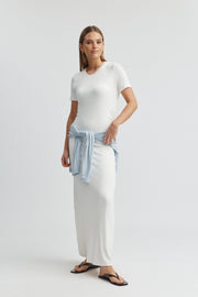 Maternity Rib Maxi Dress (Ivory) 8