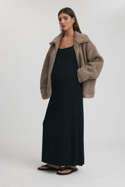 Maternity Rib Midi Dress (Black) 10