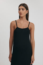 Maternity Rib Midi Dress (Black) 2