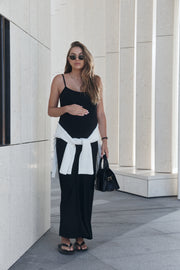 Maternity Rib Midi Dress (Black) 5