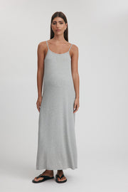 Maternity Rib Midi Dress (Grey Marle) 1