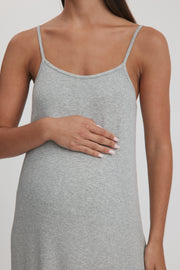 Maternity Rib Midi Dress (Grey Marle) 2