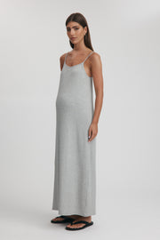 Maternity Rib Midi Dress (Grey Marle) 3