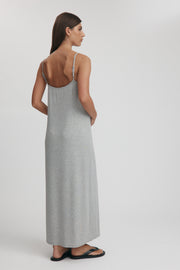 Maternity Rib Midi Dress (Grey Marle) 5
