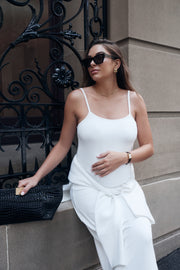 Maternity Rib Midi Dress (Ivory) 4