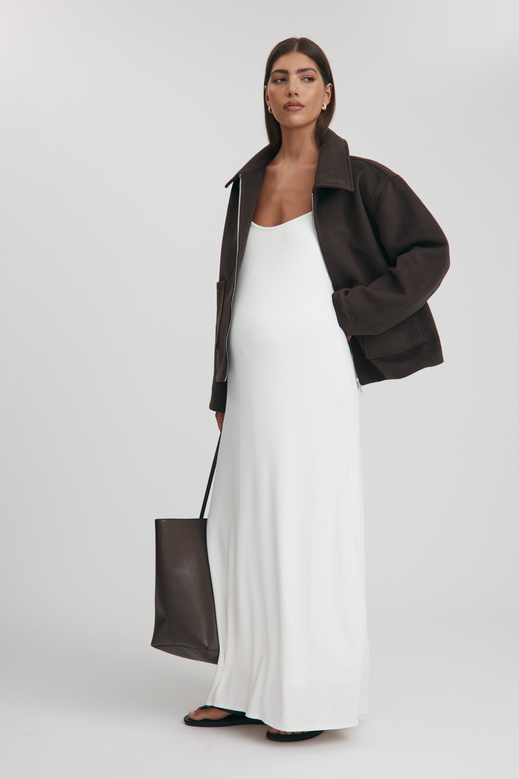 slim fit dress slacks Pinkblush Tall Ivory Ribbed Maternity Dress