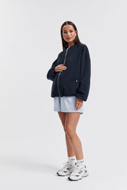 Maternity Ribbed Cotton Shorts (Pale Blue) 7