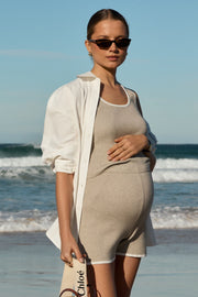 Maternity Ribbed Crop Tank (Neutral) 12