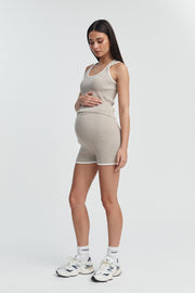 Maternity Ribbed Crop Tank (Neutral) 3