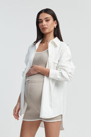 Maternity Ribbed Crop Tank (Neutral) 4