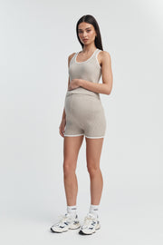 Maternity Ribbed Crop Tank (Neutral) 5