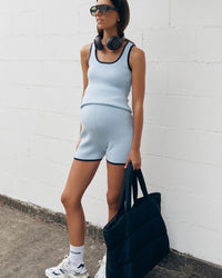 Maternity Ribbed Crop Tank (Powder) 3