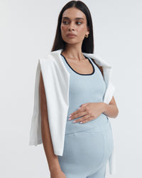 Maternity Ribbed Crop Tank (Powder) 9