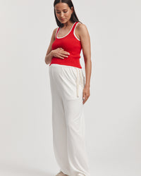 Maternity Ribbed Crop Tank (Red) 8