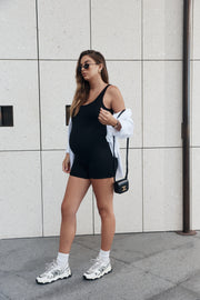 Maternity Ribbed Romper (Black) 1