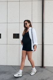 Maternity Ribbed Romper (Black) 10