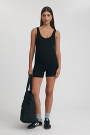 Maternity Ribbed Romper (Black) 2
