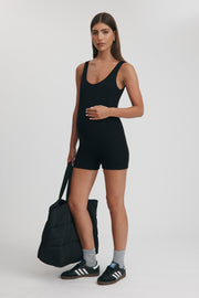 Maternity Ribbed Romper (Black) 4