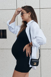 Maternity Ribbed Romper (Black) 6