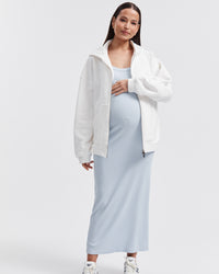 Maternity Ribbed Singlet Maxi Dress (Pale Blue) 2