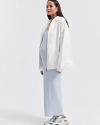 Maternity Ribbed Singlet Maxi Dress (Pale Blue) 7