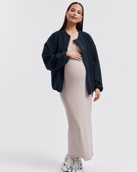 Maternity Ribbed Singlet Maxi Dress (Stone) 7
