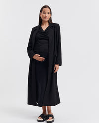 Maternity Ruched Fluid Jersey Top (Black) 10