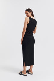 Maternity Ruched Fluid Jersey Top (Black) 6