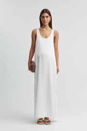 Maternity Satin Maxi Dress (Ivory) 2