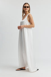 Maternity Satin Maxi Dress (Ivory) 5